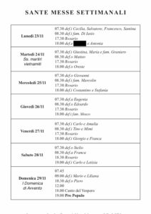 Intenzioni del 23/11/2020