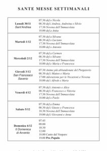 Intenzioni del 30/11/2020