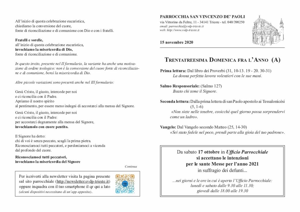 Avvisi del 15/11/2020
