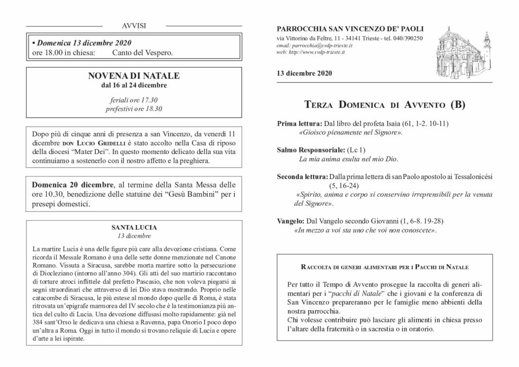 Avvisi del 13/12/2020