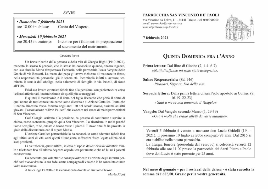 Avvisi del 07/02/2021