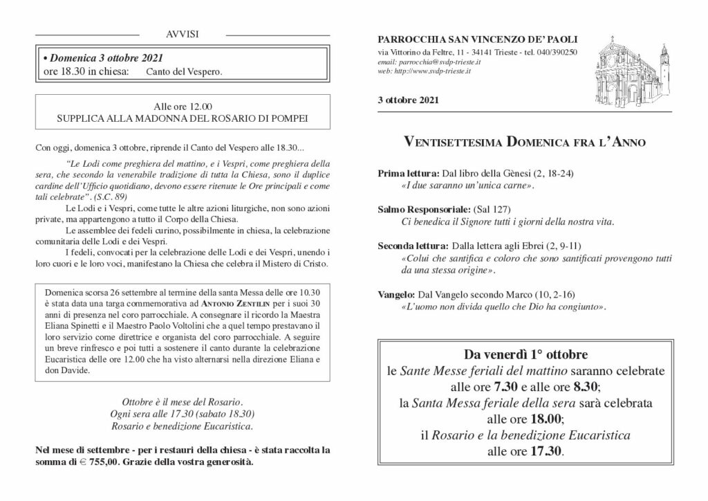 Avvisi del 03/10/2021