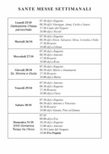 Intenzioni del 25/10/2021