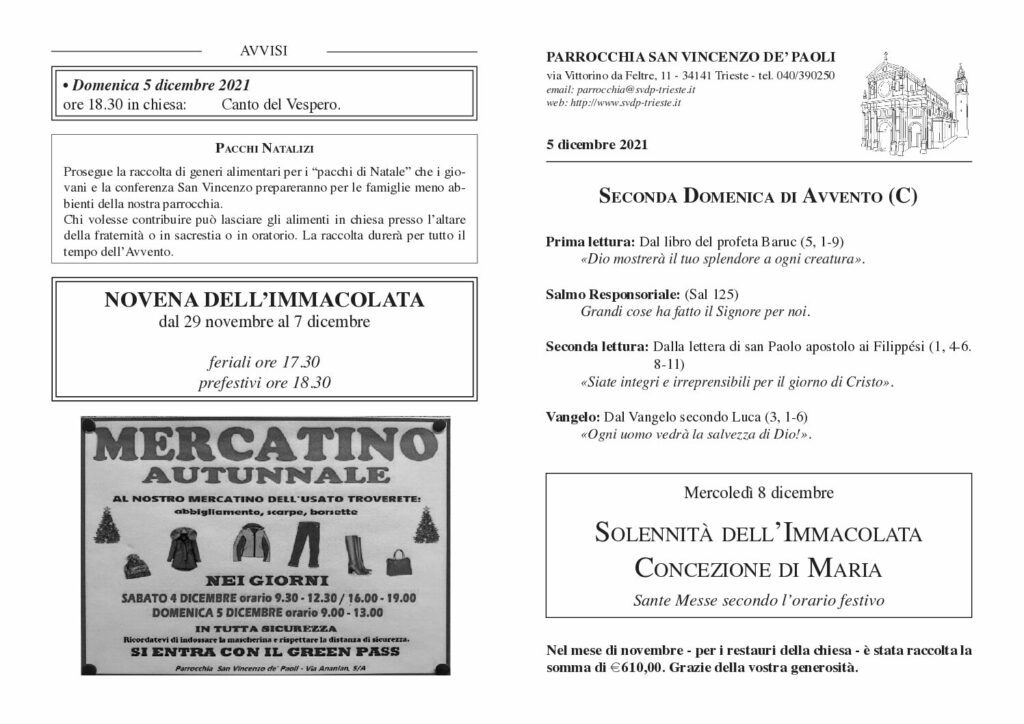 Avvisi del 05/12/2021