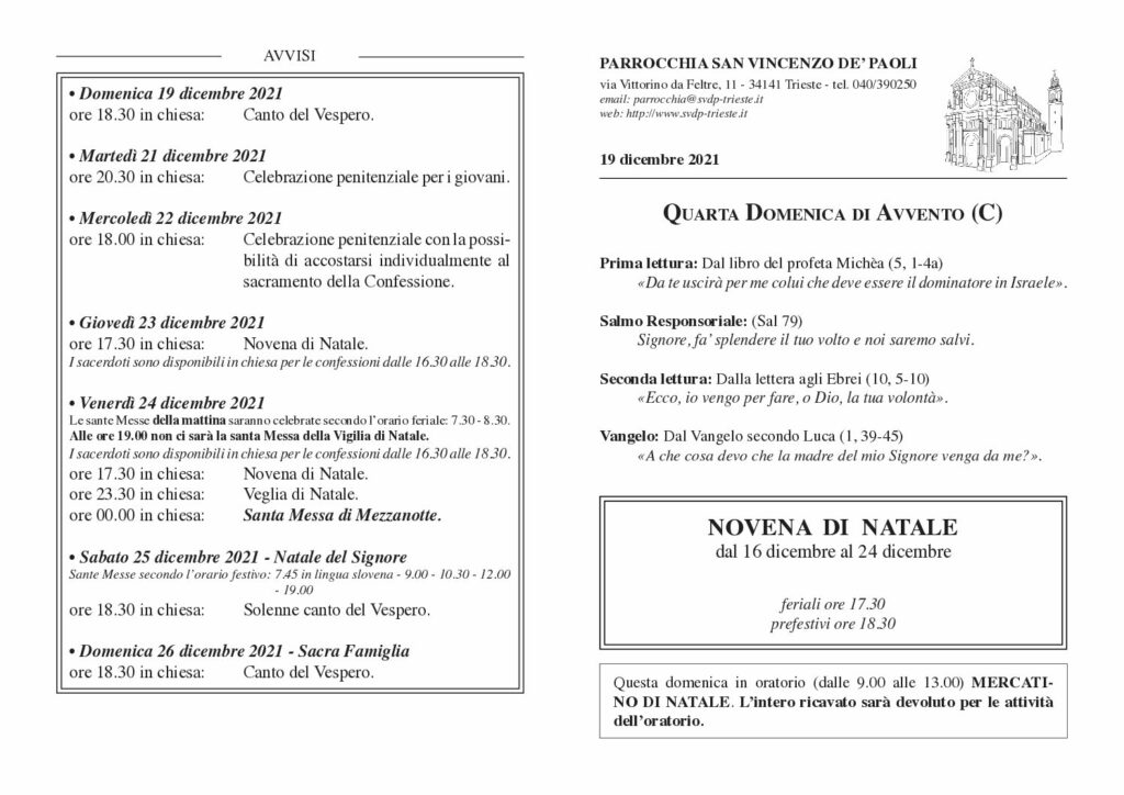 Avvisi del 19/12/2021