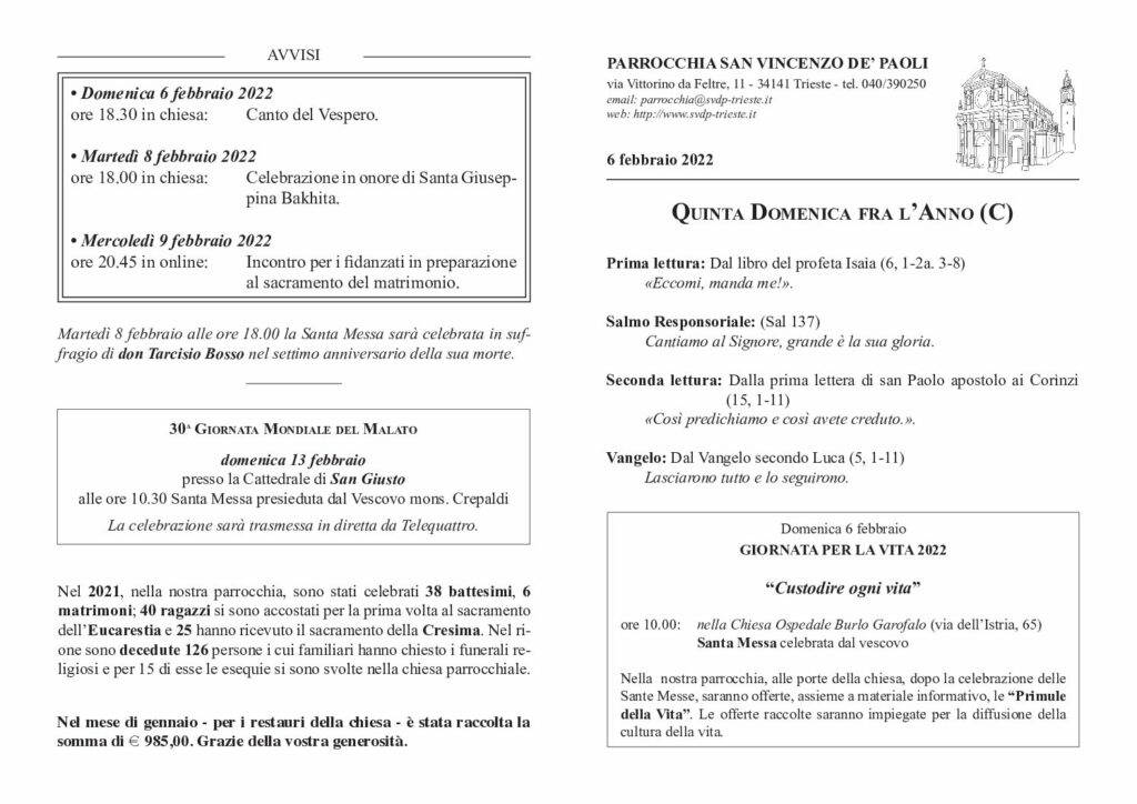 Avvisi del 06/02/2022
