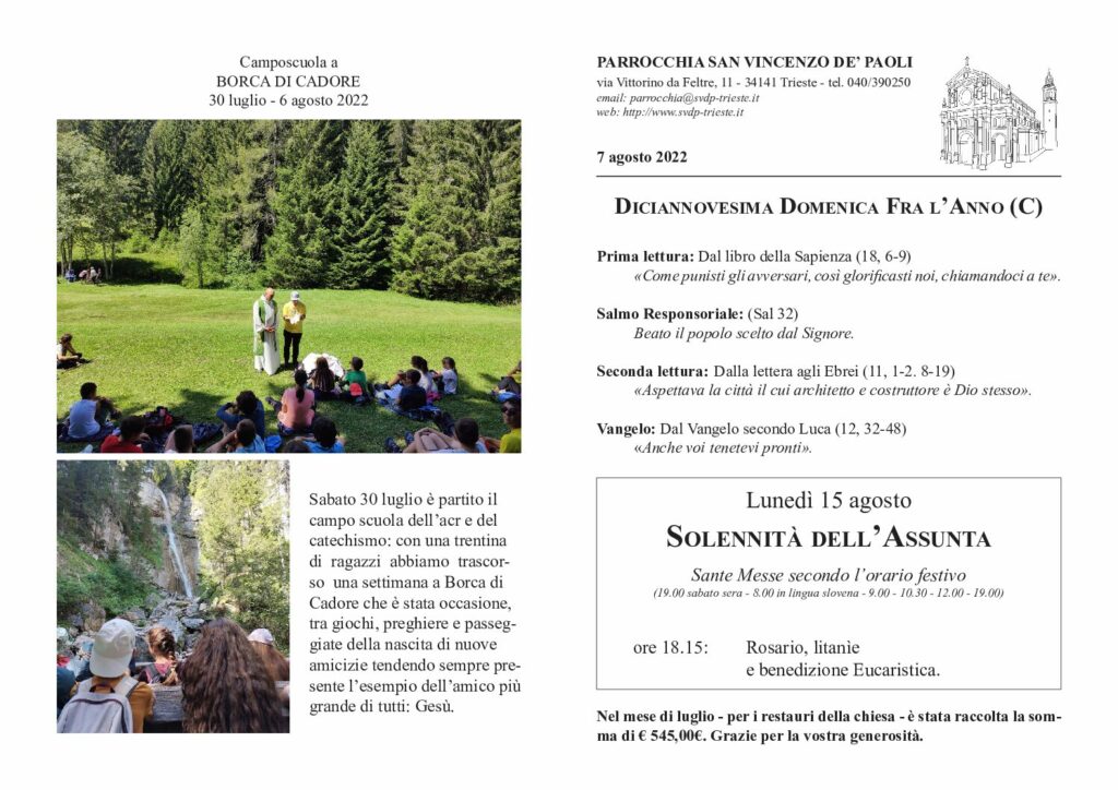 Avvisi del 07/08/2022