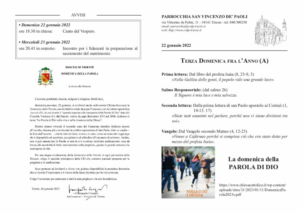 Avvisi del 22/01/2023