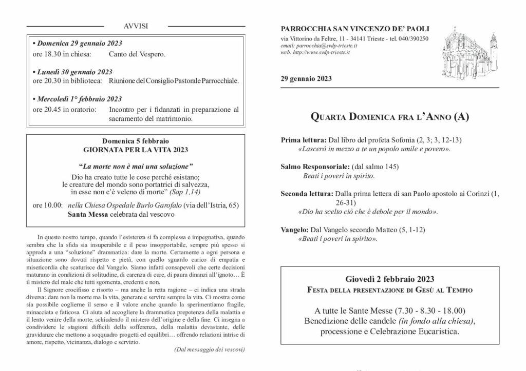 Avvisi del 29/01/2023