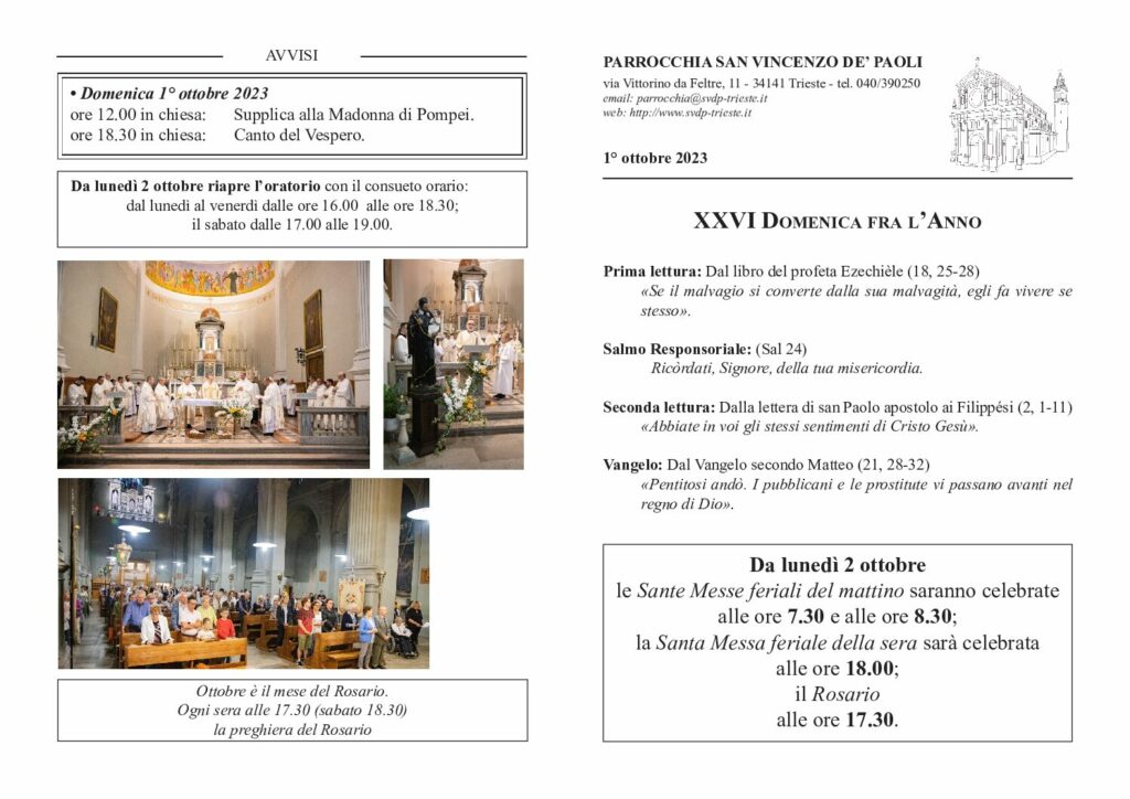 Avvisi del 01/10/2023