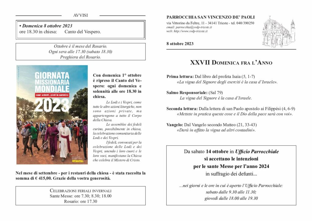 Avvisi del 08/10/2023