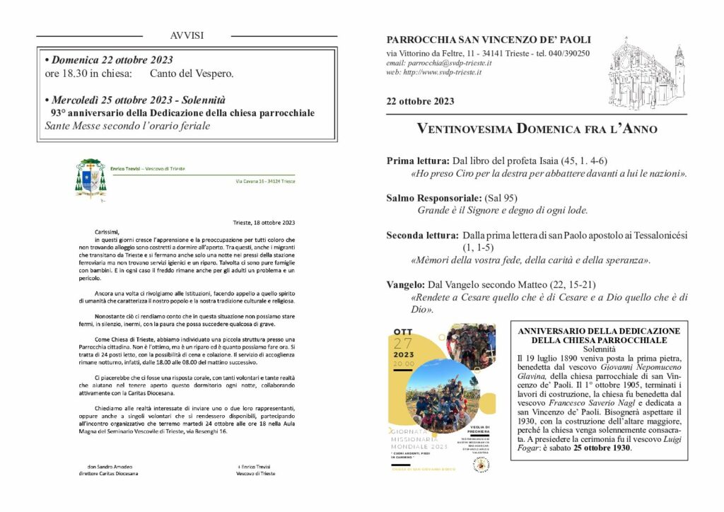 Avvisi del 22/10/2023