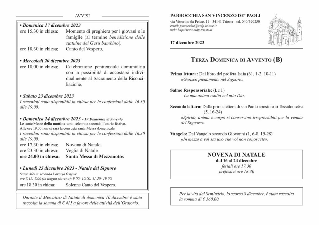 Avvisi del 17/12/2023
