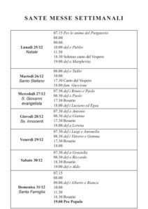 Intenzioni del 25/12/2023