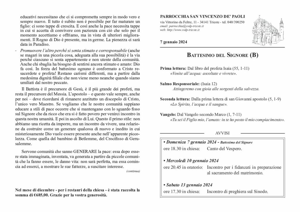 Avvisi del 07/01/2024