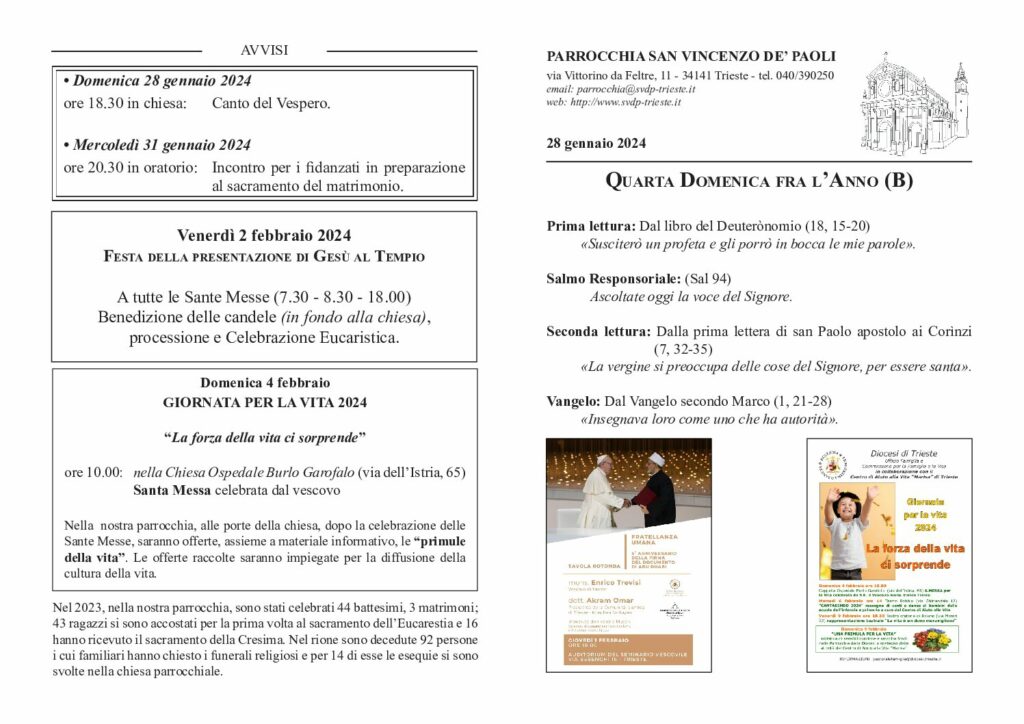 Avvisi del 28/01/2024