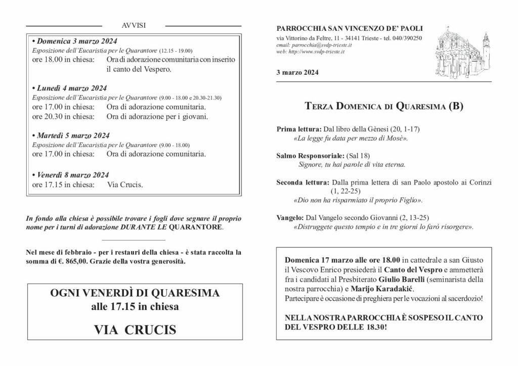 Avvisi del 03/03/2024