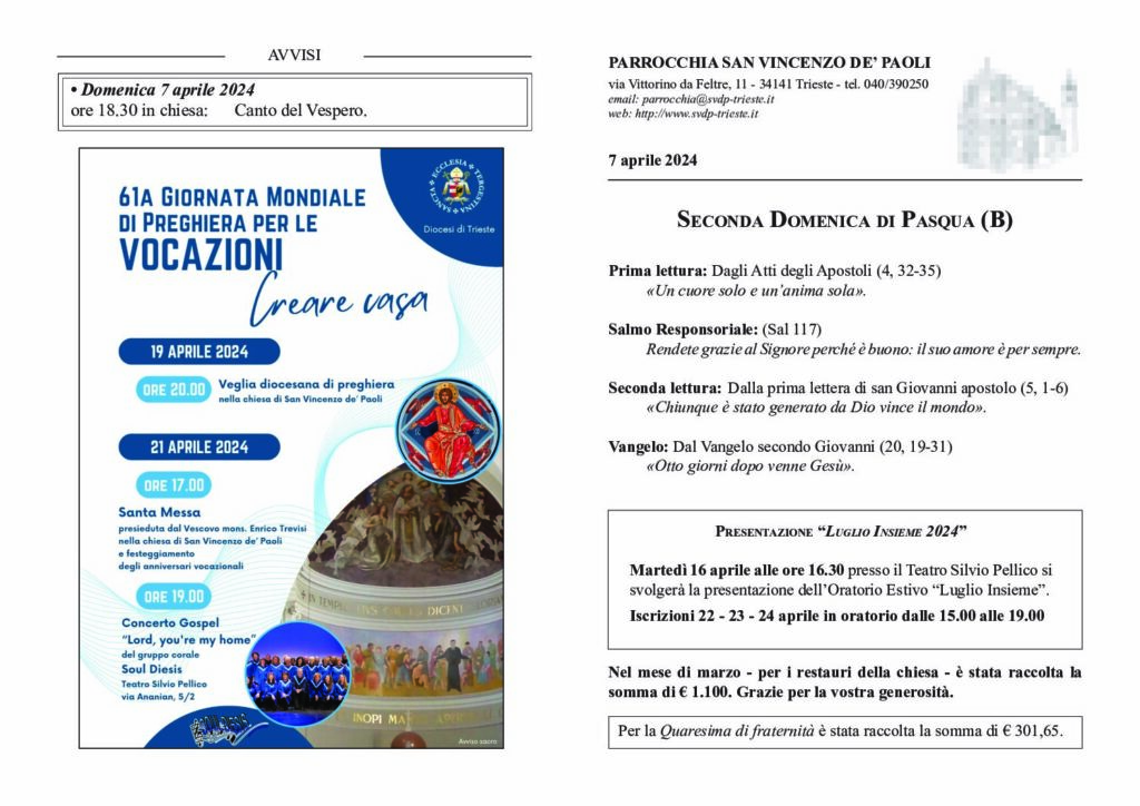 Avvisi del 07/04/2024