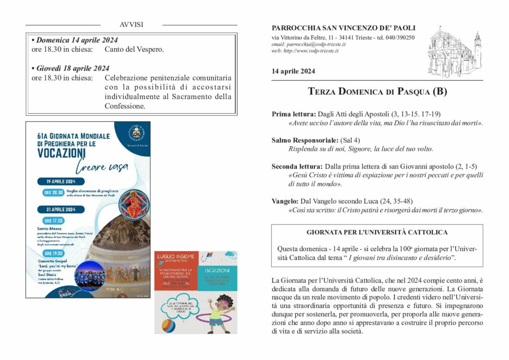 Avvisi del 14/04/2024