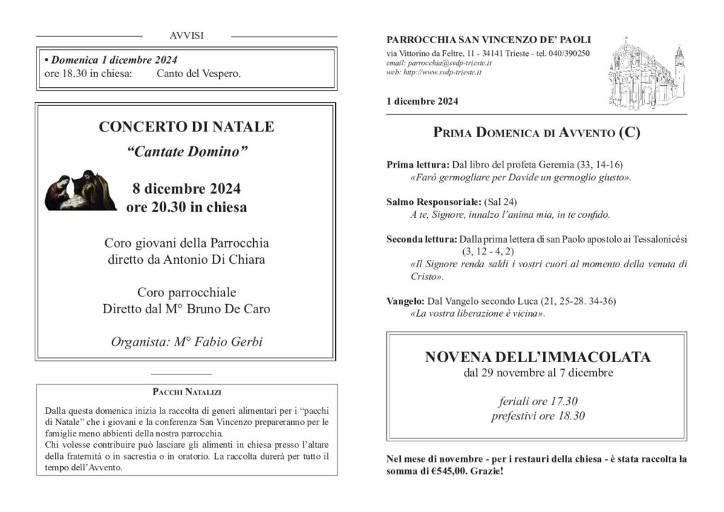 Avvisi del 01/12/2024