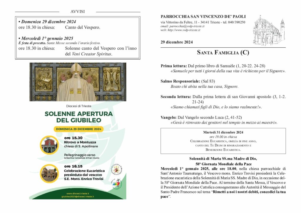 Avvisi del 29/12/2024