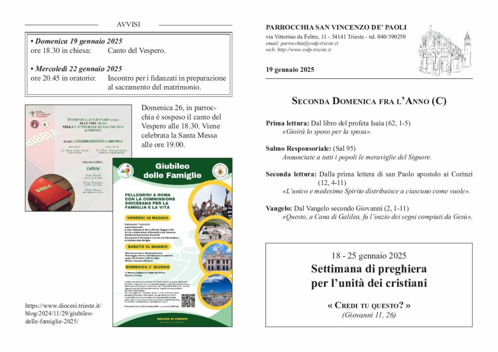 Avvisi del 19/01/2025