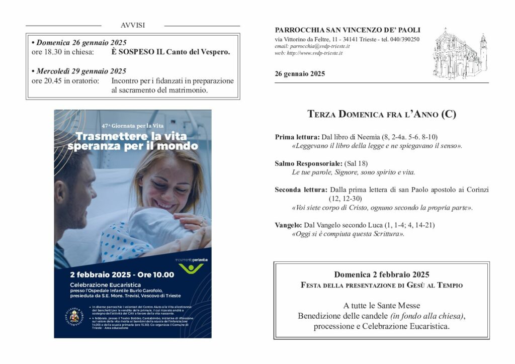 Avvisi del 26/01/2025