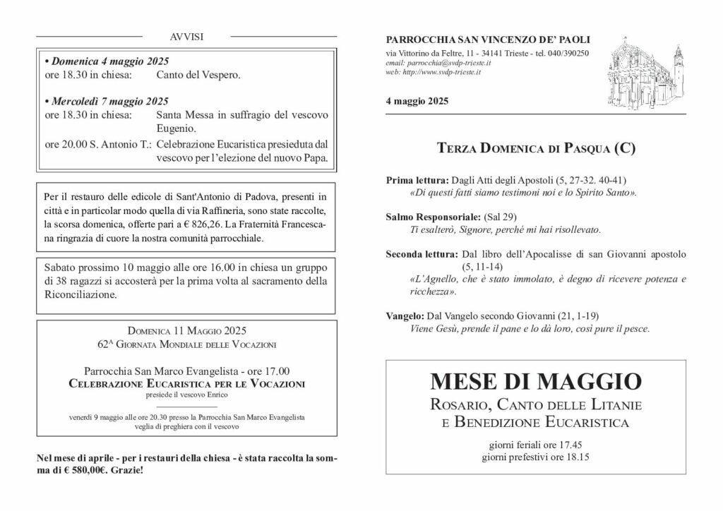 Avvisi del 04/05/2025