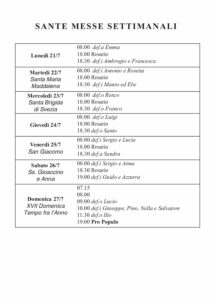 Intenzioni del 21/07/2025