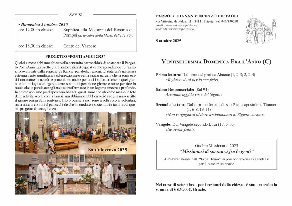Avvisi del 05/10/2025