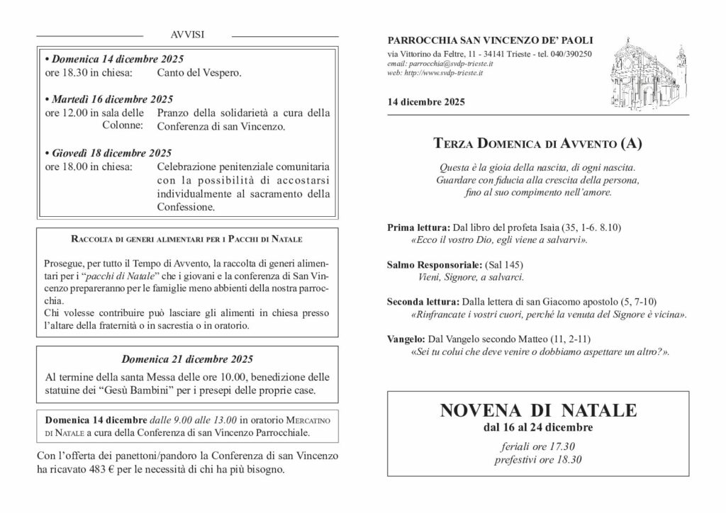Avvisi del 14/12/2025