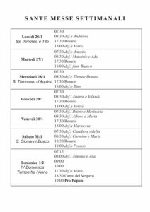 Intenzioni del 26/01/2026